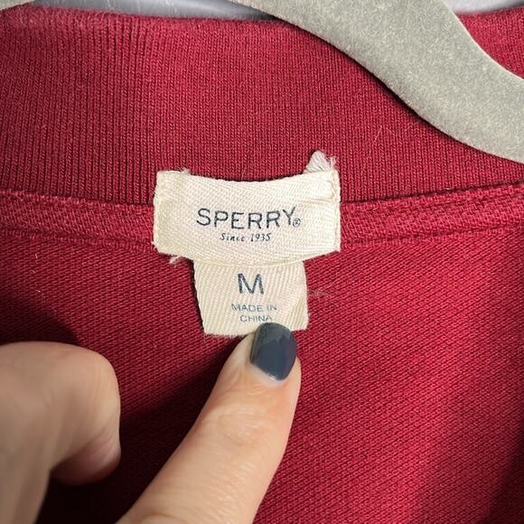 Men’s Sperry Red Short Sleeve Polo Shirt Size Medium - Picture 5 of 8